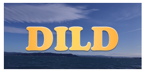DILD logo with blue sky beach.